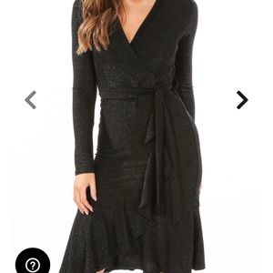 Black Shimmery Lurex Midi Dress from SilkFred UK